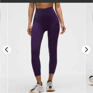 NWT Lululemon Glow Up Deep Court Purple SHR 25IN Leggings Sz 0or2